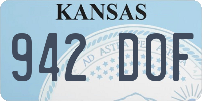 KS license plate 942DOF