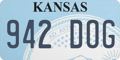 KS license plate 942DOG