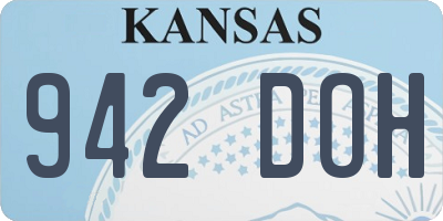 KS license plate 942DOH