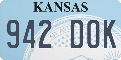 KS license plate 942DOK