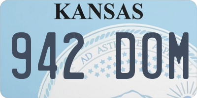 KS license plate 942DOM