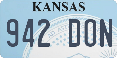 KS license plate 942DON