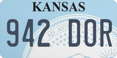 KS license plate 942DOR