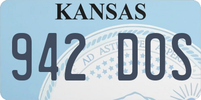 KS license plate 942DOS
