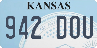 KS license plate 942DOU