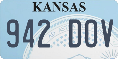 KS license plate 942DOV