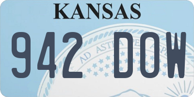 KS license plate 942DOW