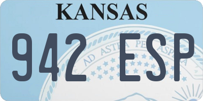 KS license plate 942ESP