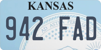 KS license plate 942FAD