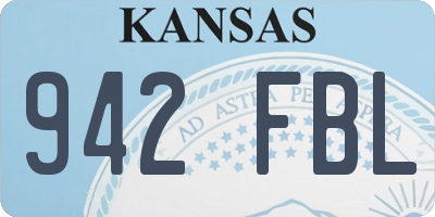 KS license plate 942FBL