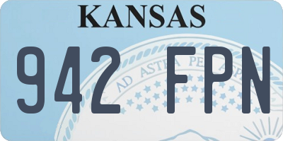 KS license plate 942FPN