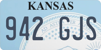 KS license plate 942GJS