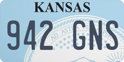 KS license plate 942GNS