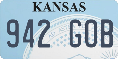 KS license plate 942GOB