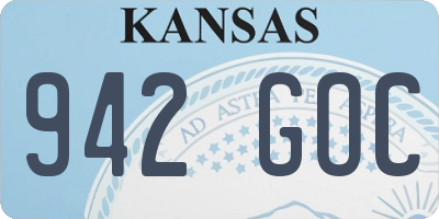 KS license plate 942GOC
