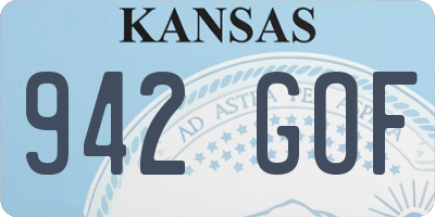 KS license plate 942GOF