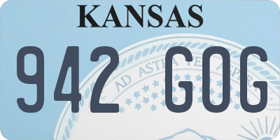 KS license plate 942GOG