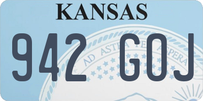 KS license plate 942GOJ