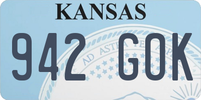 KS license plate 942GOK