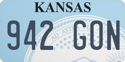 KS license plate 942GON