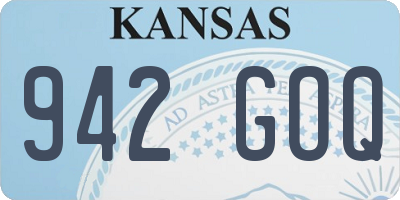 KS license plate 942GOQ