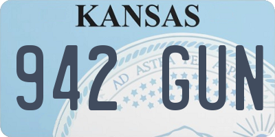 KS license plate 942GUN
