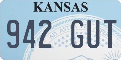 KS license plate 942GUT