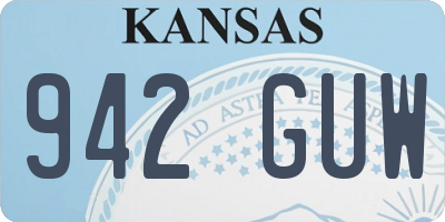 KS license plate 942GUW
