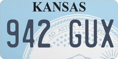 KS license plate 942GUX