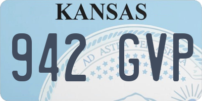 KS license plate 942GVP