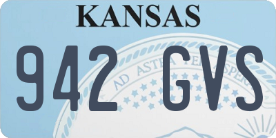 KS license plate 942GVS