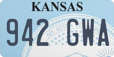 KS license plate 942GWA