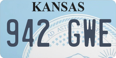 KS license plate 942GWE