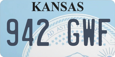 KS license plate 942GWF