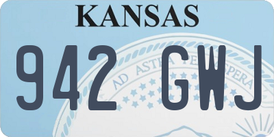 KS license plate 942GWJ