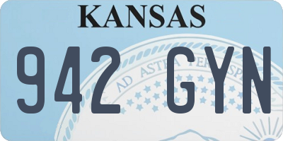 KS license plate 942GYN