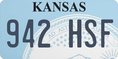 KS license plate 942HSF