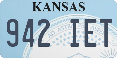 KS license plate 942IET