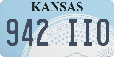 KS license plate 942IIO