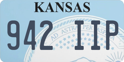KS license plate 942IIP