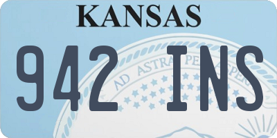 KS license plate 942INS