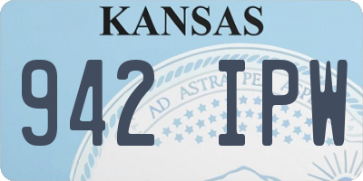KS license plate 942IPW