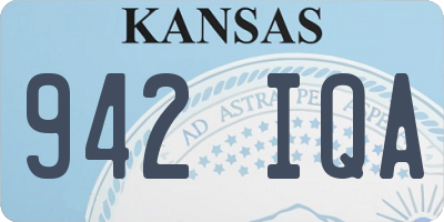 KS license plate 942IQA