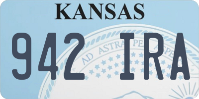 KS license plate 942IRA