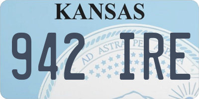 KS license plate 942IRE