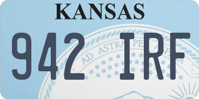 KS license plate 942IRF
