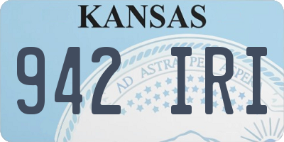 KS license plate 942IRI