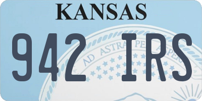 KS license plate 942IRS