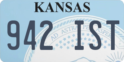 KS license plate 942IST