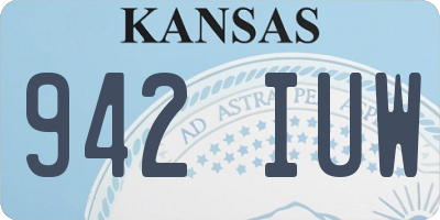 KS license plate 942IUW